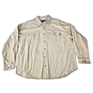 Eddie Bauer Warm Yellow Flannel Front Pockets Long Sleeve Men's Shirt Sz 2XL NWT